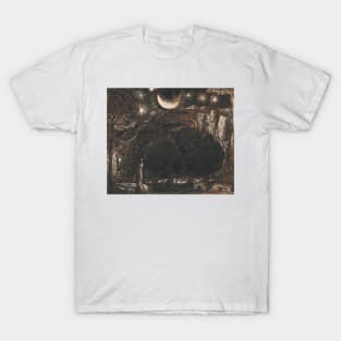 A Shepherd and his Flock under the Moon and Stars by Samuel Palmer T-Shirt